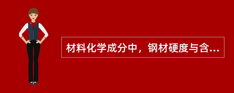 材料化学成分中，钢材硬度与含碳量的关系是（）。