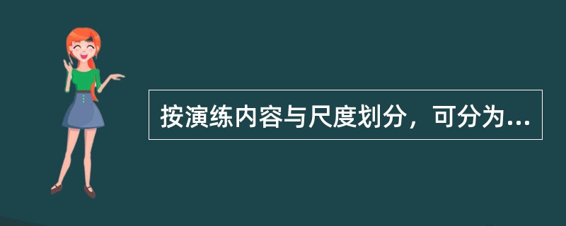 按演练内容与尺度划分，可分为（　）。