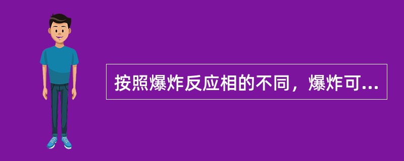 按照爆炸反应相的不同，爆炸可分为气相爆炸、液相爆炸和固相爆炸。下列爆炸情形中，正确的是（）