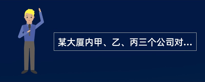 某大厦内甲、乙、丙三个公司对大厦的一部电梯拥有其同产权，其中甲公司占50％，乙公司占30％，丙公司占20％。三个公司共同委托大厦物业管理方丁公司负责管理电梯，电梯主要由丙公司日常使用。依据《特种设备安