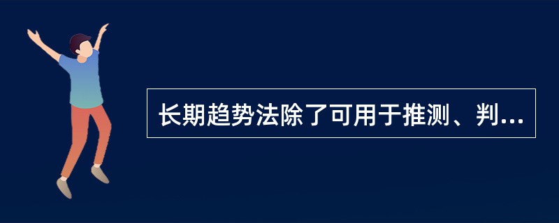 长期趋势法除了可用于推测、判断房地产的未来价格外，还可用于（　　）等。