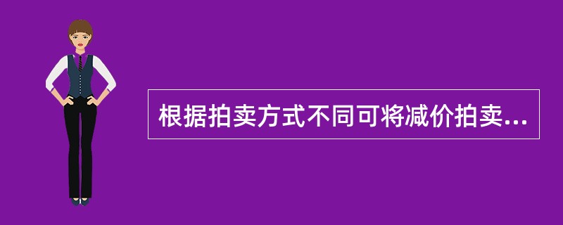 根据拍卖方式不同可将减价拍卖分为（　）。