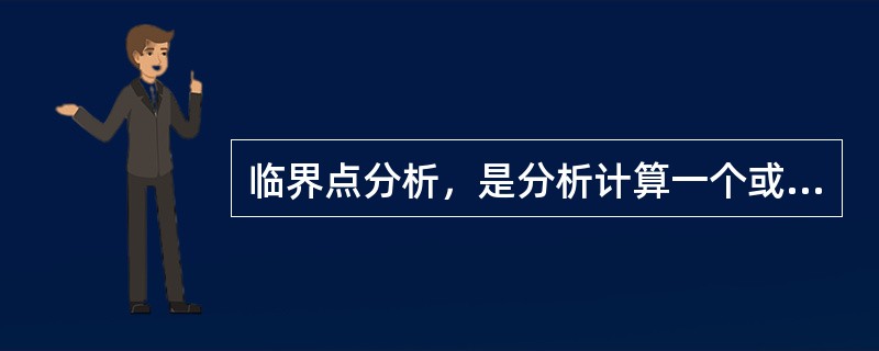 临界点分析，是分析计算一个或多个风险因素变化而使房地产项目达到（　）的极限值，以风险因素的临界值组合显示房地产项目的风险程度。