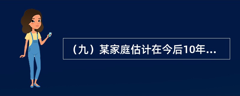 （九）某家庭估计在今后10年内的月收入为16000元，如果月收入的30%可以用于支付住房抵押贷款的月还款，在年贷款利率为12%的情况下。<br />　　问：该家庭有偿还能力的最大抵押贷款额