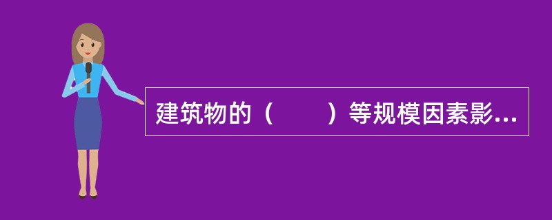 建筑物的（　　）等规模因素影响到建筑物的形象、使用性，对房地产价格有所影响。