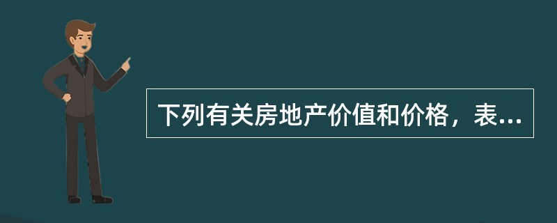下列有关房地产价值和价格，表述错误的是（　）。