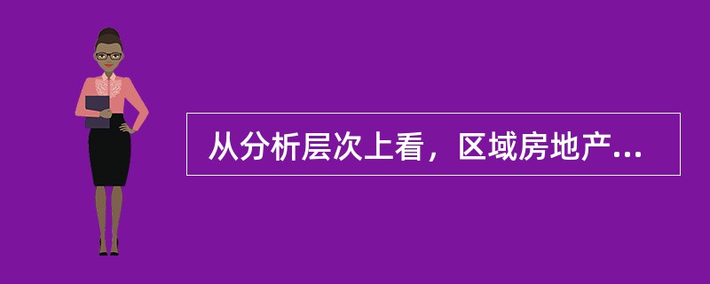  从分析层次上看，区域房地产市场分析应对研究区域总的房地产市场及各专业市场的供需状况进行分析。（　）