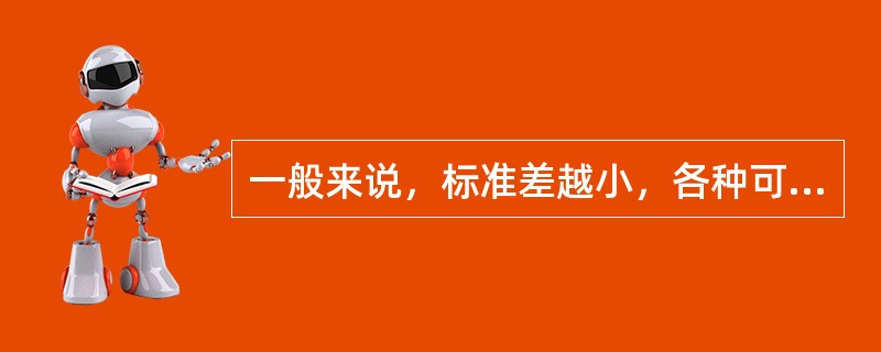 一般来说，标准差越小，各种可能收益的分布就越分散，投资风险也就越大。反之，标准差越大，各种可能收益的分布就越集中，风险就越小。（　）