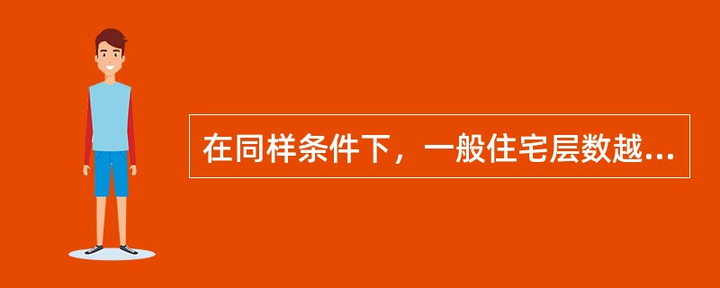 在同样条件下，一般住宅层数越高，住宅建筑净密度越低。（　　）