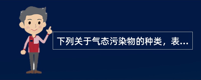 下列关于气态污染物的种类，表述不正确的是（　　）。