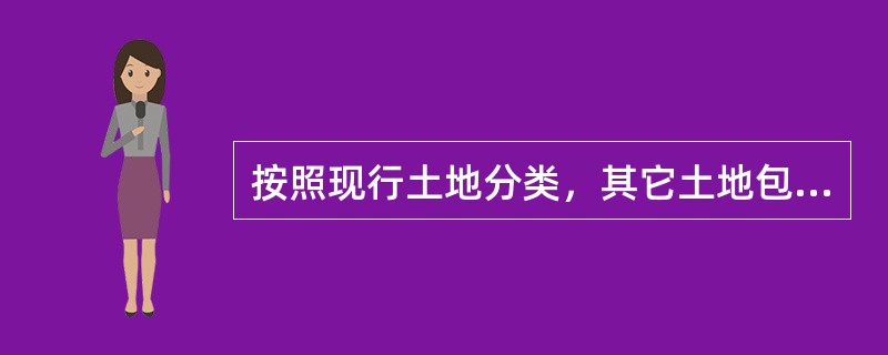 按照现行土地分类，其它土地包括（）等。