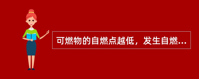 可燃物的自燃点越低，发生自燃的危险性就越小。（ ）