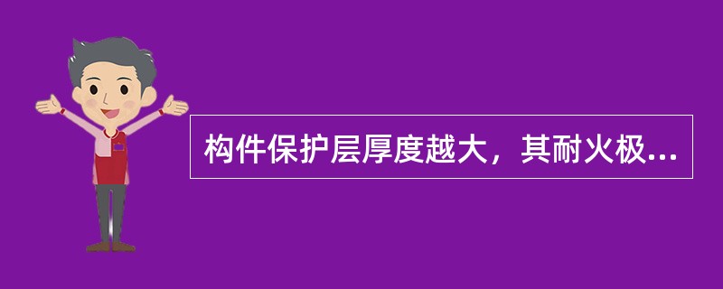 构件保护层厚度越大，其耐火极限就越低。（）
