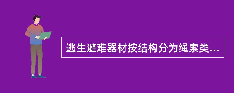 逃生避难器材按结构分为绳索类、滑道类、梯类、呼吸器类等。（）