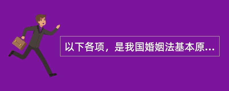 以下各项，是我国婚姻法基本原则的有（　　）。