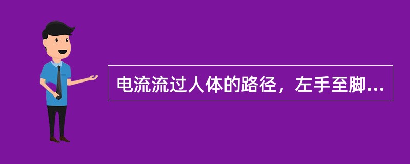 电流流过人体的路径，左手至脚对人体的伤害程度最大。()