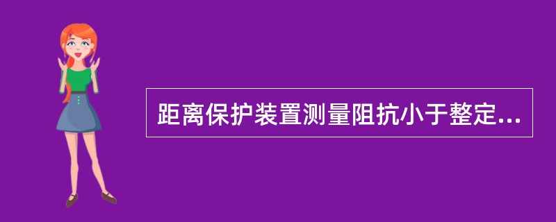 距离保护装置测量阻抗小于整定阻抗时，说明()。