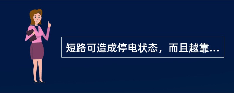 短路可造成停电状态，而且越靠近电源，停电范围越大，给国民经济造成的损失也越大。()