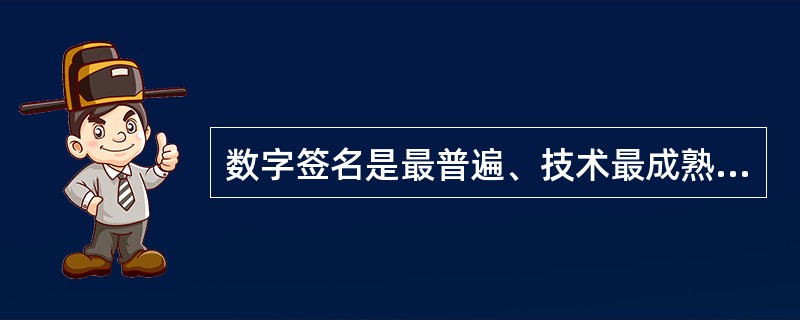 数字签名是最普遍、技术最成熟、可操作性最强的一种电子签名技术，当前已得到实际应用的是在（　　）。