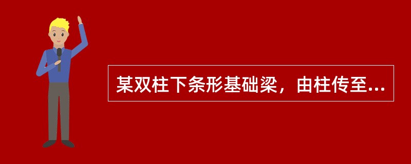 某双柱下条形基础梁，由柱传至基础梁顶面的竖向力设计值分别为F1和F2。基础梁尺寸及工程地质剖面如图5-27所示。假定基础梁为无限刚度，地基反力按直线分布。<p style="text-