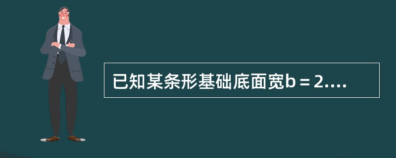 已知某条形基础底面宽b＝2.0m，埋深d＝5m，荷载合力的偏心距e＝0.05m。地基为粉质黏土，内聚力ck＝10kPa，内摩擦角φk＝20°，地下水位距地表0m，地下水位以上土的重度γ＝18kN/m3