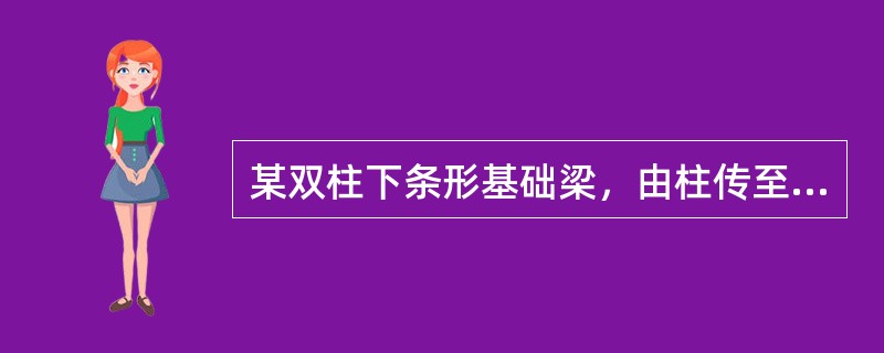某双柱下条形基础梁，由柱传至基础梁顶面的竖向力设计值分别为F1和F2。基础梁尺寸及工程地质剖面如图5-27所示。假定基础梁为无限刚度，地基反力按直线分布。<p style="text-