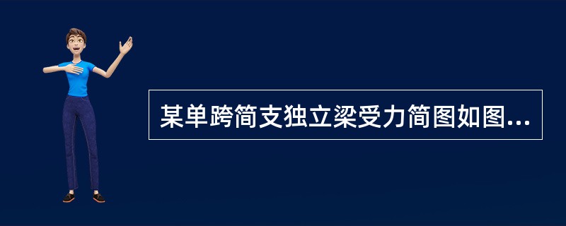 某单跨简支独立梁受力简图如图所示。简支梁截面尺寸为300mm×850mm（ho=815mm），混凝土强度等级为C30，梁箍筋采用HPB300钢筋，安全等级为二级。<br /><img