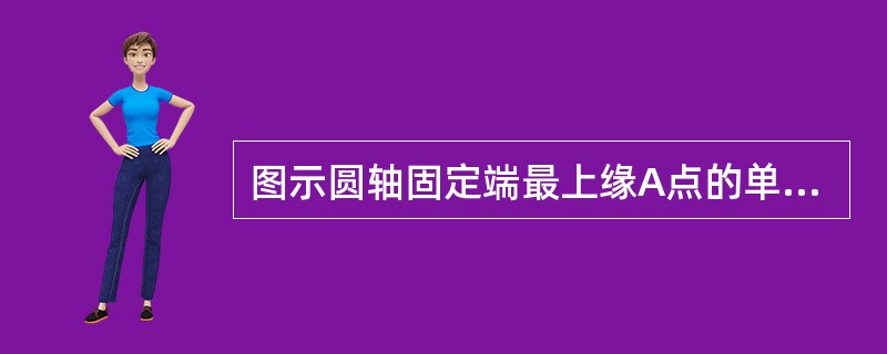 图示圆轴固定端最上缘A点的单元体的应力状态是（　　）。<br /><img border="0" style="width: 244px; height