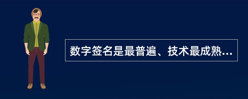 数字签名是最普遍、技术最成熟、可操作性最强的一种电子签名技术，当前已得到实际应用的是在（　　）。