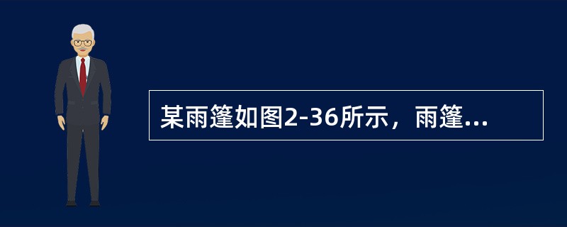 某雨篷如图2-36所示，雨篷板上承受均布荷载（包括自重）q（设计值），在雨篷自由端沿板宽方向每米承受活荷载P（设计值），雨篷梁的截面尺寸为200mm×500mm，计算跨度l0＝5m，混凝土强度等级为C