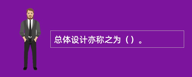 总体设计亦称之为（）。