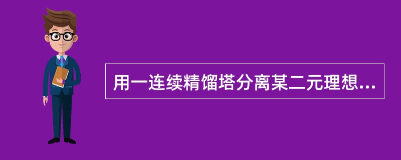 用一连续精馏塔分离某二元理想混合物。已知进料组成为0.5(易挥发组分的摩尔分数，下同)，饱和液体进料，馏出液组成为0.96，物系的平均相对挥发度为8，则最小回流比为（）。