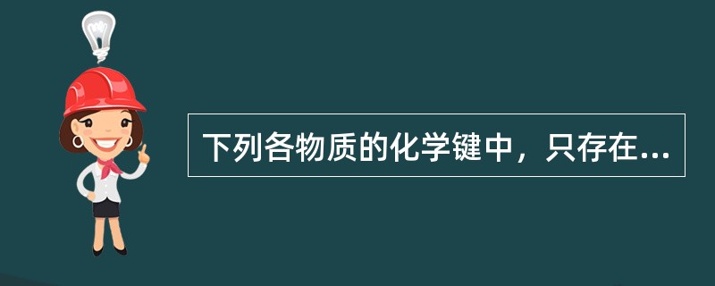 下列各物质的化学键中，只存在σ键的是（　　）。