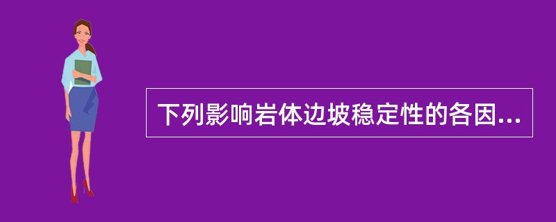 下列影响岩体边坡稳定性的各因素中，影响最小的因素是（　　）。