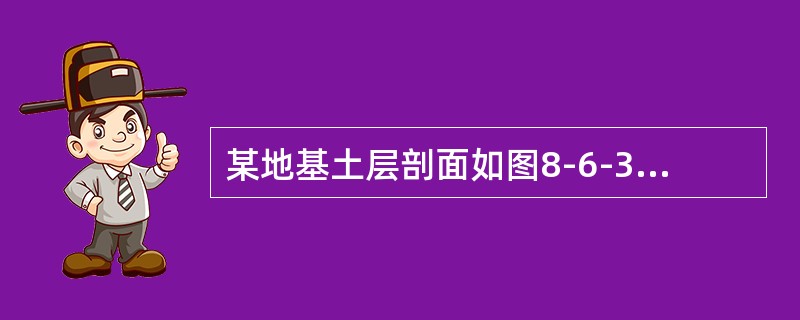 某地基土层剖面如图8-6-3所示。其中，中砂的地下水位以上的密度ρ为9g/cm3，地下水位以下的饱和密度ρsat为2.0g/cm3；软黏土的饱和密度ρsat也为  2.0g/cm3。地下水位