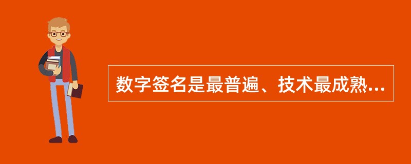 数字签名是最普遍、技术最成熟、可操作性最强的一种电子签名技术，当前已得到实际应用的是在（　　）。