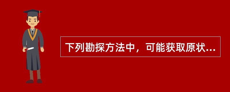 下列勘探方法中，可能获取原状土样的是()。