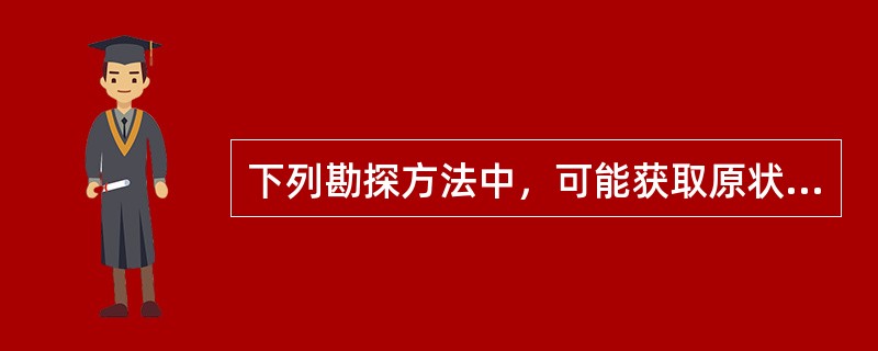 下列勘探方法中，可能获取原状土样的是()。