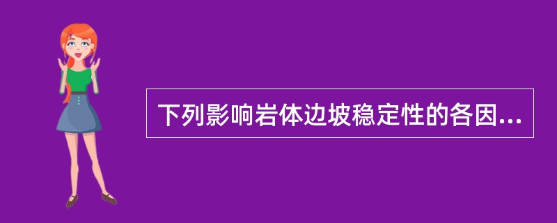 下列影响岩体边坡稳定性的各因素中，影响最小的因素是（　　）。