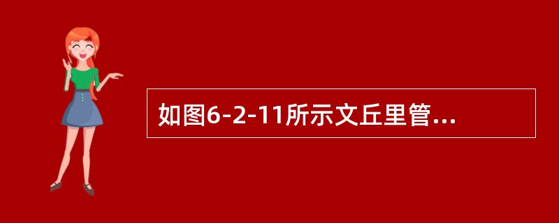 如图6-2-11所示文丘里管，已知管道直径d1＝100mm，喉道直径d2＝50mm，文丘里流量计流量系数μ＝0.94，水银差压计读数hp＝25cm，则管道通过的水流流量Q＝（　　）m3/s。<b