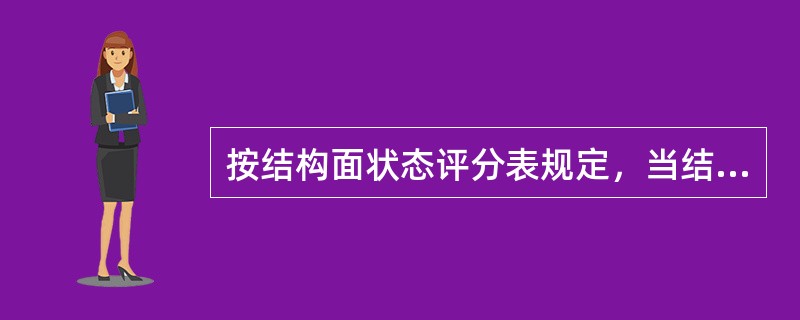 按结构面状态评分表规定，当结构面张开度大于10mm，且无充填时，结构面的状态评分为（　　）。