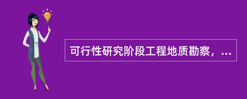 可行性研究阶段工程地质勘察，对渠道的进出口和主要建筑物地段，应布置 （　　）工作。