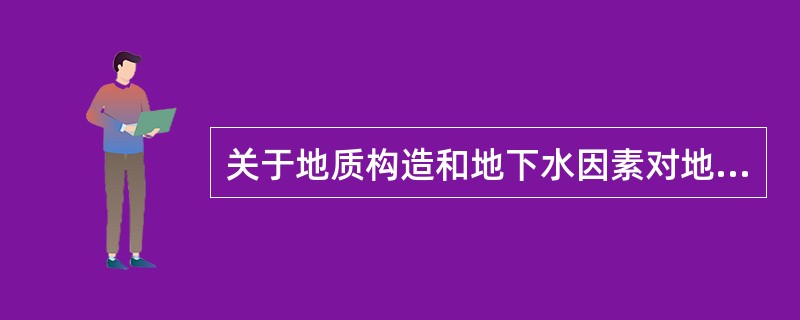 关于地质构造和地下水因素对地表变形的影响，下列说法正确的是（　　）。