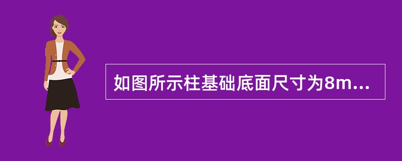 如图所示柱基础底面尺寸为8m×2m，作用在基础底面的偏心荷载Fk＋Gk=300kN，偏心距e=0.2m，基础底面应力分布最接近下列哪个选项？（　　）<br /><img border