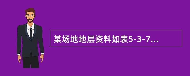 某场地地层资料如表5-3-7所示，拟采用水泥土搅拌桩，桩径为0.4m，桩长12m，基础埋深2.0m，基础下设0.5m厚碎石垫层，桩端天然地基土承载力折减系数为0.5，桩体材料90天龄期抗压强度平均值为