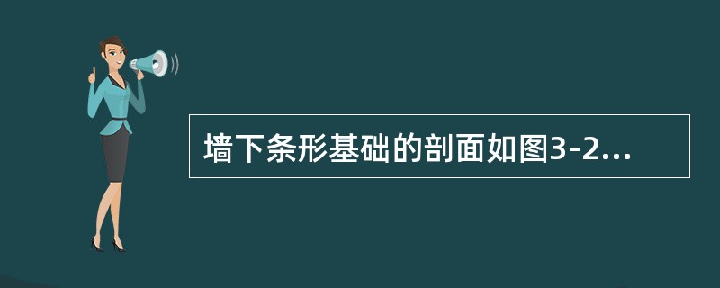 墙下条形基础的剖面如图3-2-32所示，基础宽度b＝3m，基础底面净压力分布为梯形。最大边缘压力设计值pmax＝150kPa，最小边缘压力设计值pmin＝60kPa。已知验算截面I—I距最大边缘压力端