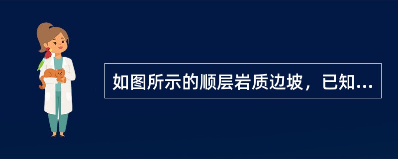 如图所示的顺层岩质边坡，已知每延米滑体作用在桩上的剩余下滑力为900kN，桩间距为6m，悬臂段长9m，锚固段8m，剩余下滑力在桩上的分布按矩形分布，试问抗滑桩锚固段顶端截面上的弯矩是下列哪个选项？（　