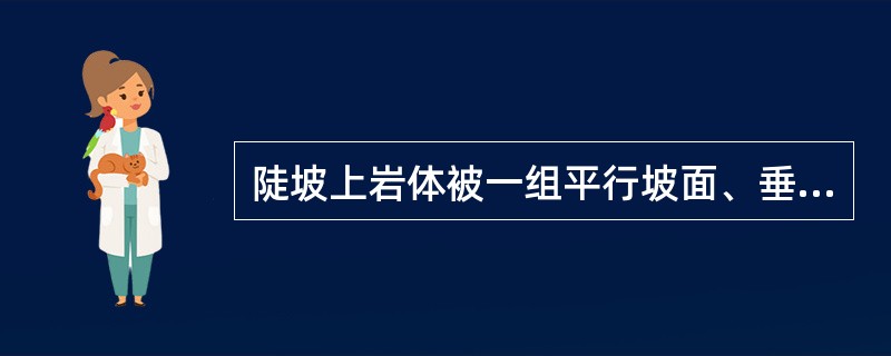 陡坡上岩体被一组平行坡面、垂直层面的张裂缝切割长方形岩块（见示意图）。岩块的重度γ=25kN/m3。则在暴雨水充满裂缝时，靠近坡面的岩块最小稳定系数（包括抗滑动和抗倾覆两种情况的稳定系数取其小值）最接