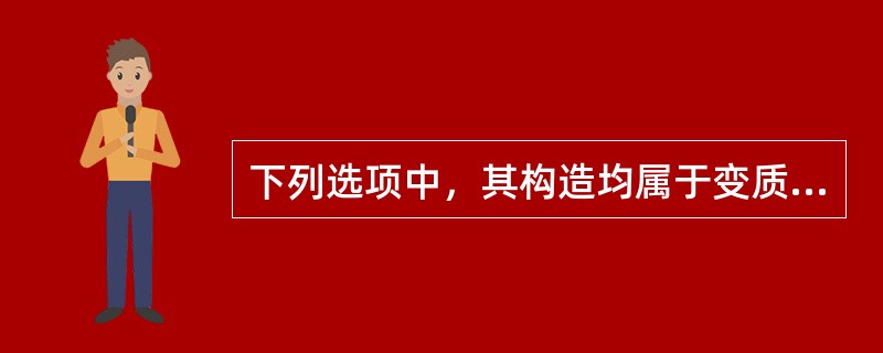 下列选项中，其构造均属于变质岩的构造类型的是（　　）。