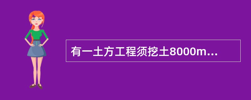 有一土方工程须挖土8000m3。现有反铲挖土机，生产率为400m3/台班，工期7d，每天工作两班，时间利用系数K=0.8，完成该项工作需（　　）台反铲挖土机。